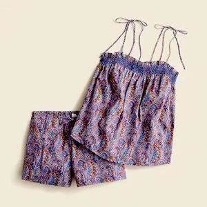 J Crew Liberty of London PJ set! Purple paisley